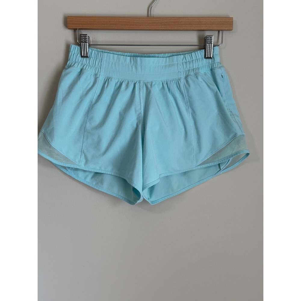 Lululemon Hotty Hot High-Rise Lined Shorts Women 6‎ Tall Blue Athletic Running